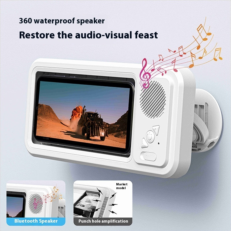 Filfiler™ AquaBox – Waterproof Phone Holder With Speaker for Bathroom & Kitchen